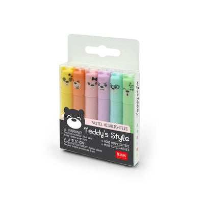 Legami Erasable Mini Highlighters - Teddy's Mood/Teddy's Style