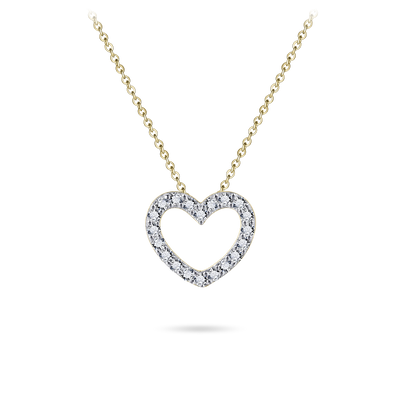 Gisser Sterling Silver Necklace - Gold/Silver Sparkling Heart Necklace