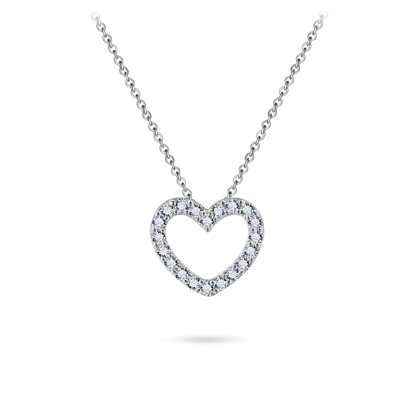 Gisser Sterling Silver Necklace - Gold/Silver Sparkling Heart Necklace