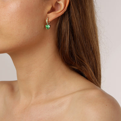 Dyrberg Kern Earrings - Nina Crystal Silver/Green Gold