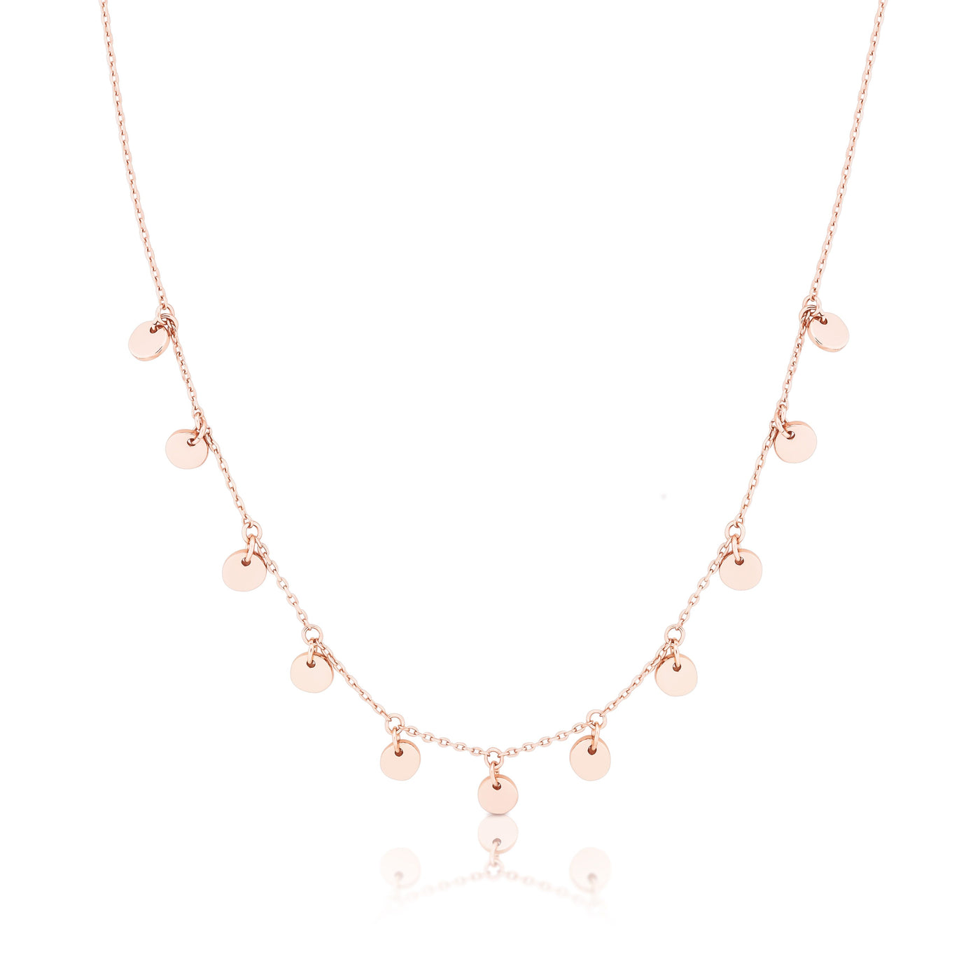 Romi Necklace - Mini Disc Chain - Rose Gold/Silver Plated