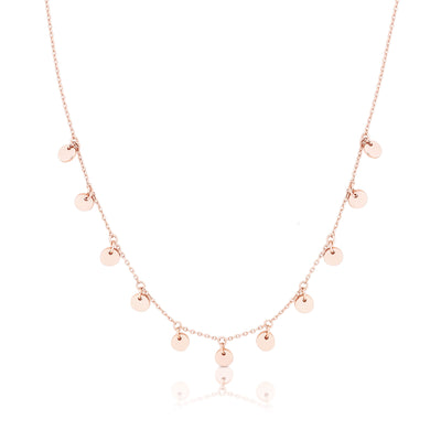 Romi Necklace - Mini Disc Chain - Rose Gold/Silver Plated