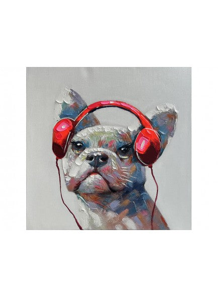 The Grange Collection Canvas - Dog with Headphones