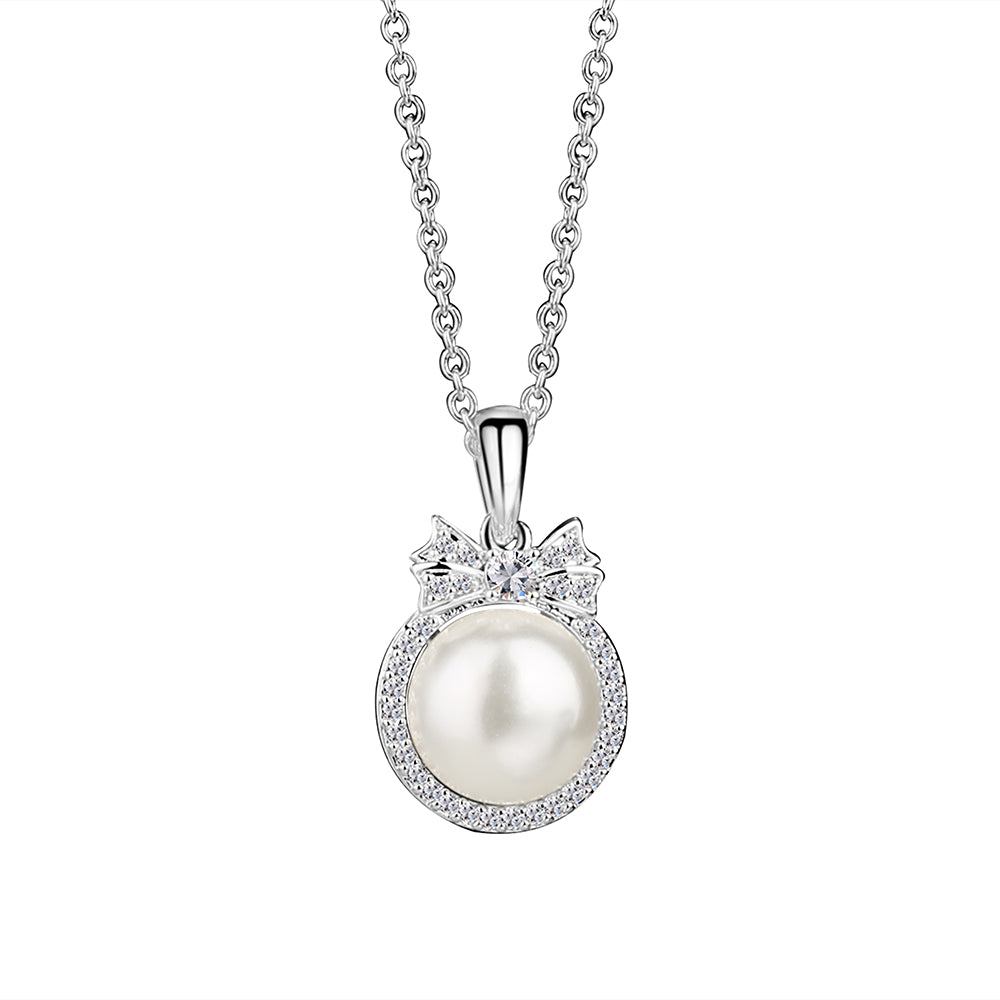 Newbridge Silverware Pendant - Silver Plated Pearl Bow