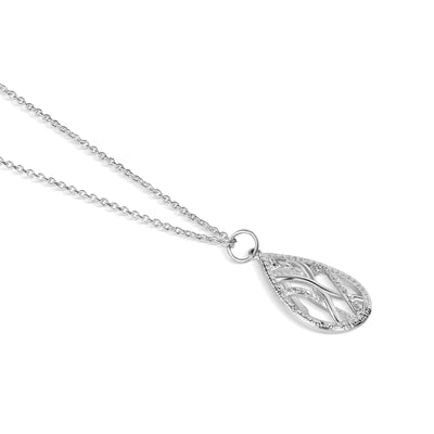 Newbridge Silverware Pendant - Tear Drop Textured