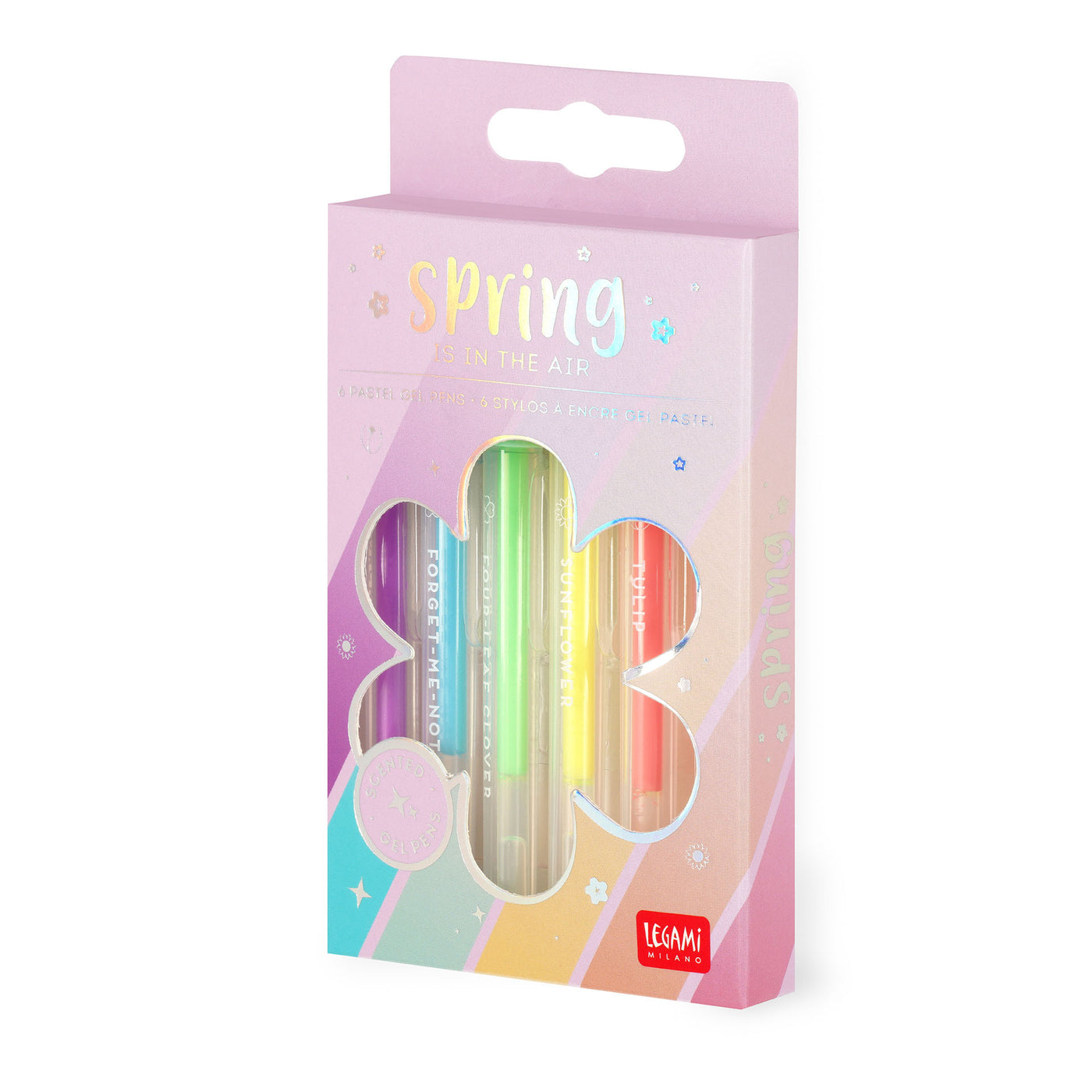 Legami Set of 6 Mini Gel Pens - Spring is in the Air - Pastel Colours