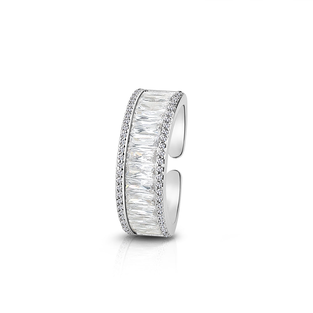 Newbridge Silverware Ring - Silver Plated Baguette CZ Ring