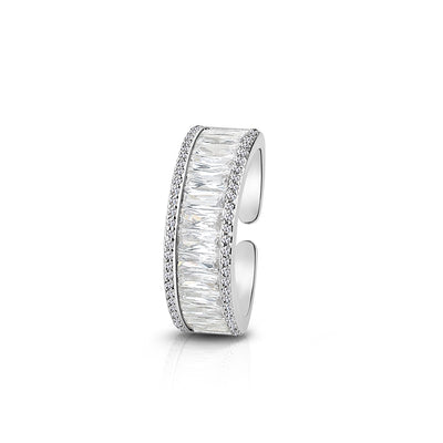 Newbridge Silverware Ring - Silver Plated Baguette CZ Ring