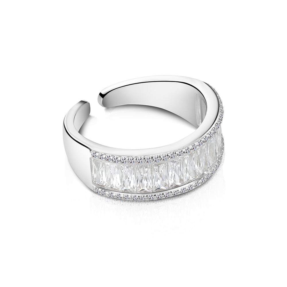 Newbridge Silverware Ring - Silver Plated Baguette CZ Ring