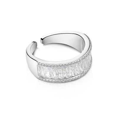 Newbridge Silverware Ring - Silver Plated Baguette CZ Ring