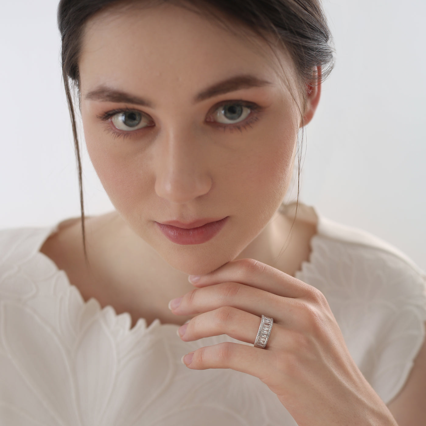 Newbridge Silverware Ring - Silver Plated Baguette CZ Ring