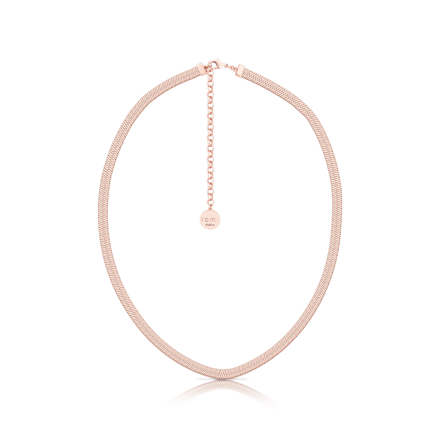 Romi Necklace - Herringbone Chain - Rose Gold/Silver Plated