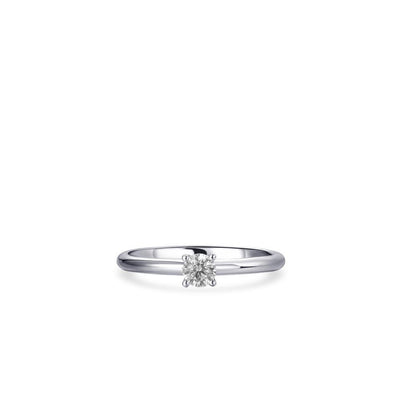 Gisser Sterling Silver Ring - Zirconia Solitaire  - 4mm