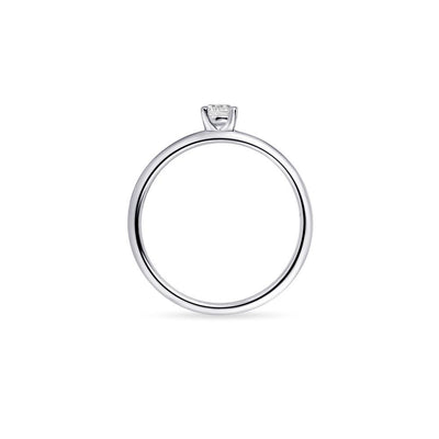 Gisser Sterling Silver Ring - Zirconia Solitaire  - 4mm