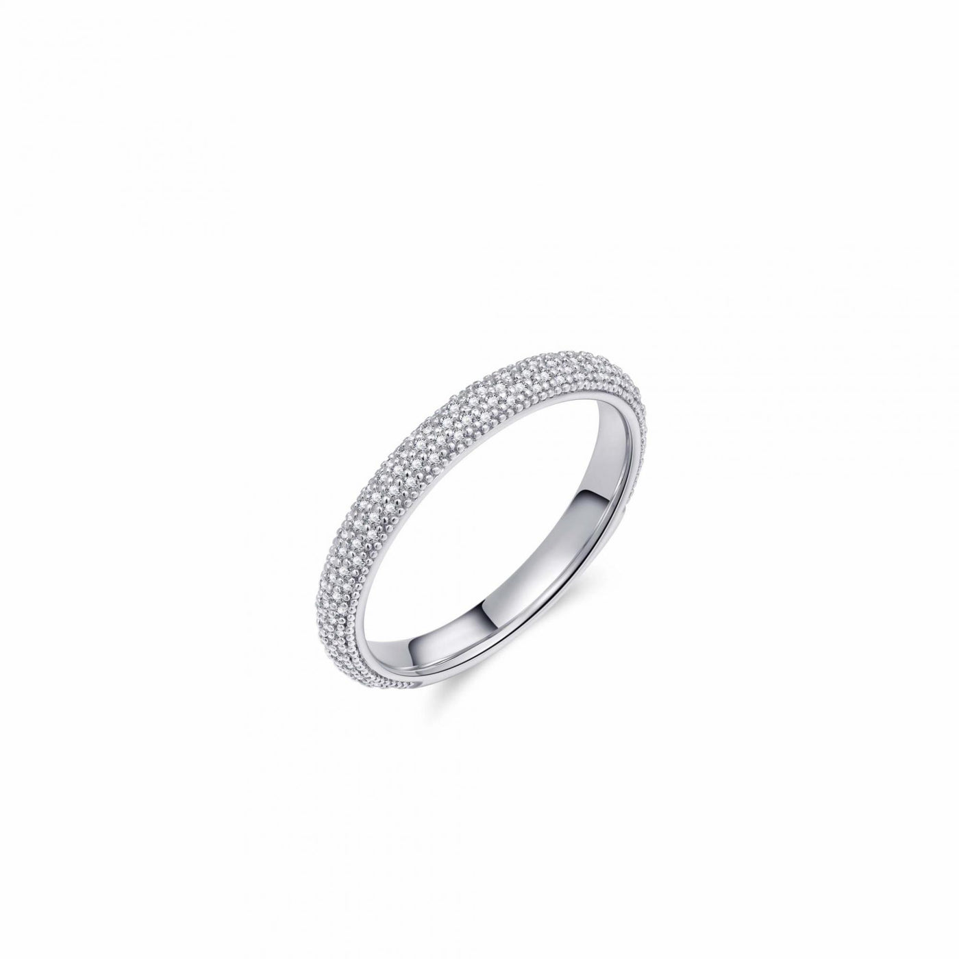 Gisser Sterling Silver Ring - Modern Icons Zirconia Band -3mm