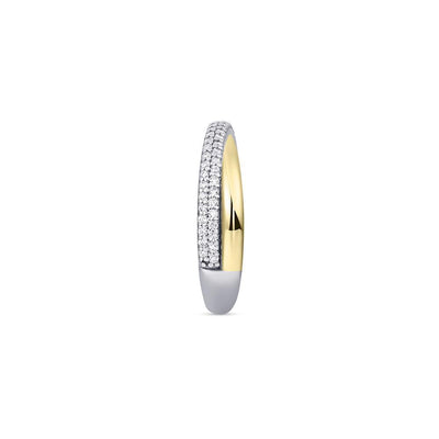 Gisser Sterling Silver Ring - Crossing Bold Pave Band