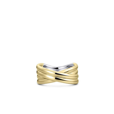 Gisser Sterling Silver Ring - Maxi Crossover Bold Band - 10mm