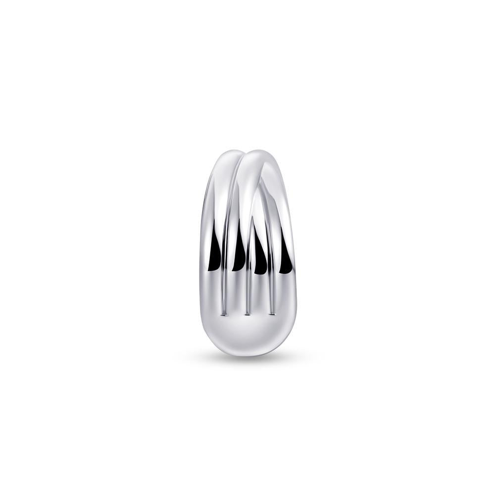 Gisser Sterling Silver Ring - Maxi Crossover Bold Band - 10mm