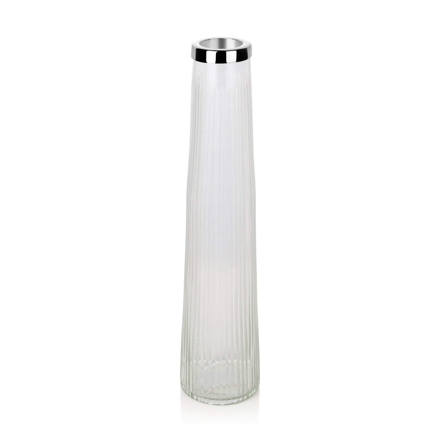 Newbridge Silverware Tall Ribbed Glass Vase