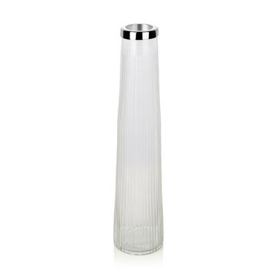 Newbridge Silverware Tall Ribbed Glass Vase