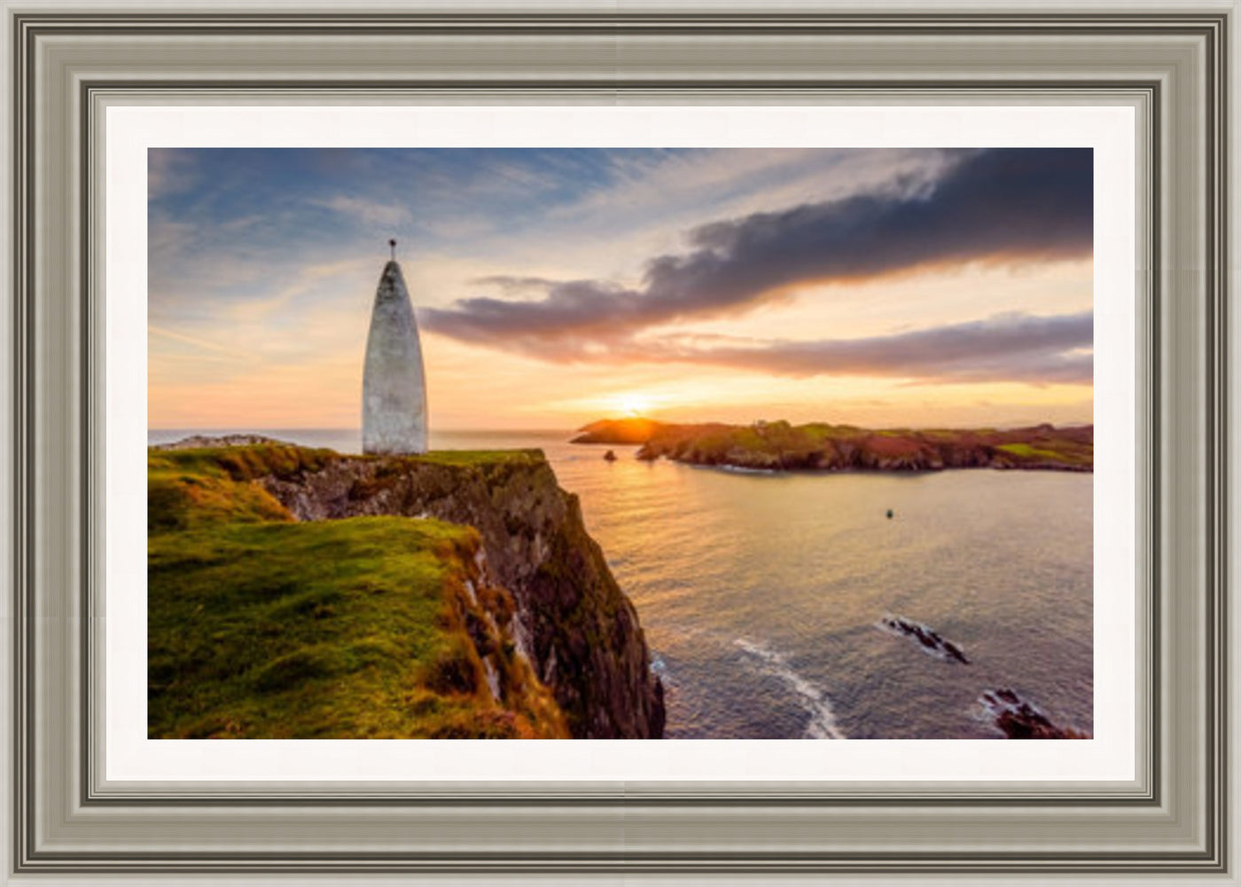 Sunrise over Baltimore Beacon, West Cork - Art on Glass - **CLICK & COLLECT ONLY**