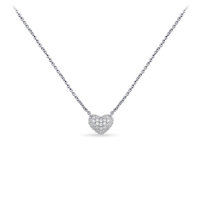 Gisser Sterling Silver Necklace with Pave Setting Heart