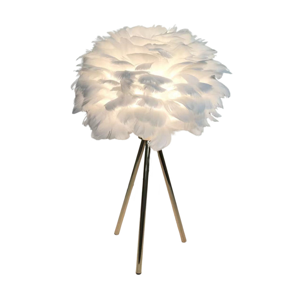 Tara Lane Table Lamp -  Pink/White Feather