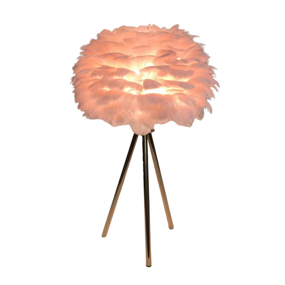 Tara Lane Table Lamp -  Pink/White Feather