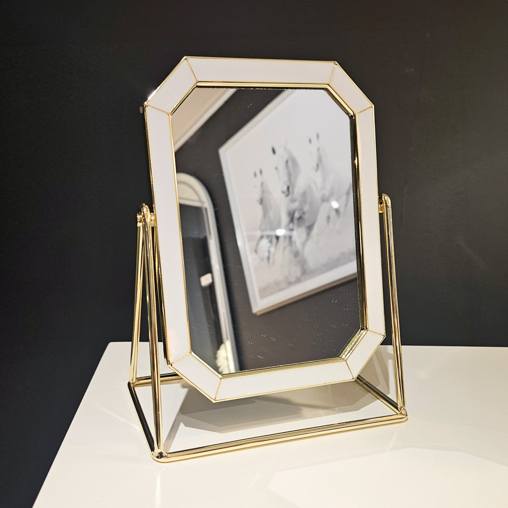 Tara Lane Vanity Mirror - Ella White/Gold