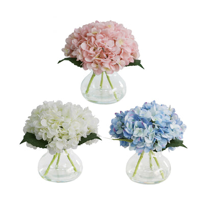 Tara Lane Artifical Floral & Plant Collection - Silk Hydrangea with Vase