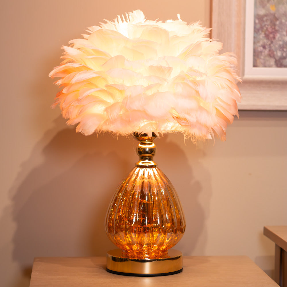 Tara Lane Table Lamp - Raya Pink Feather ** CLICK & COLLECT ONLY**