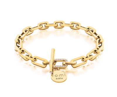 Romi Bracelet - Large Link Chain with T-Bar - Rose Gold/Silver/Gold