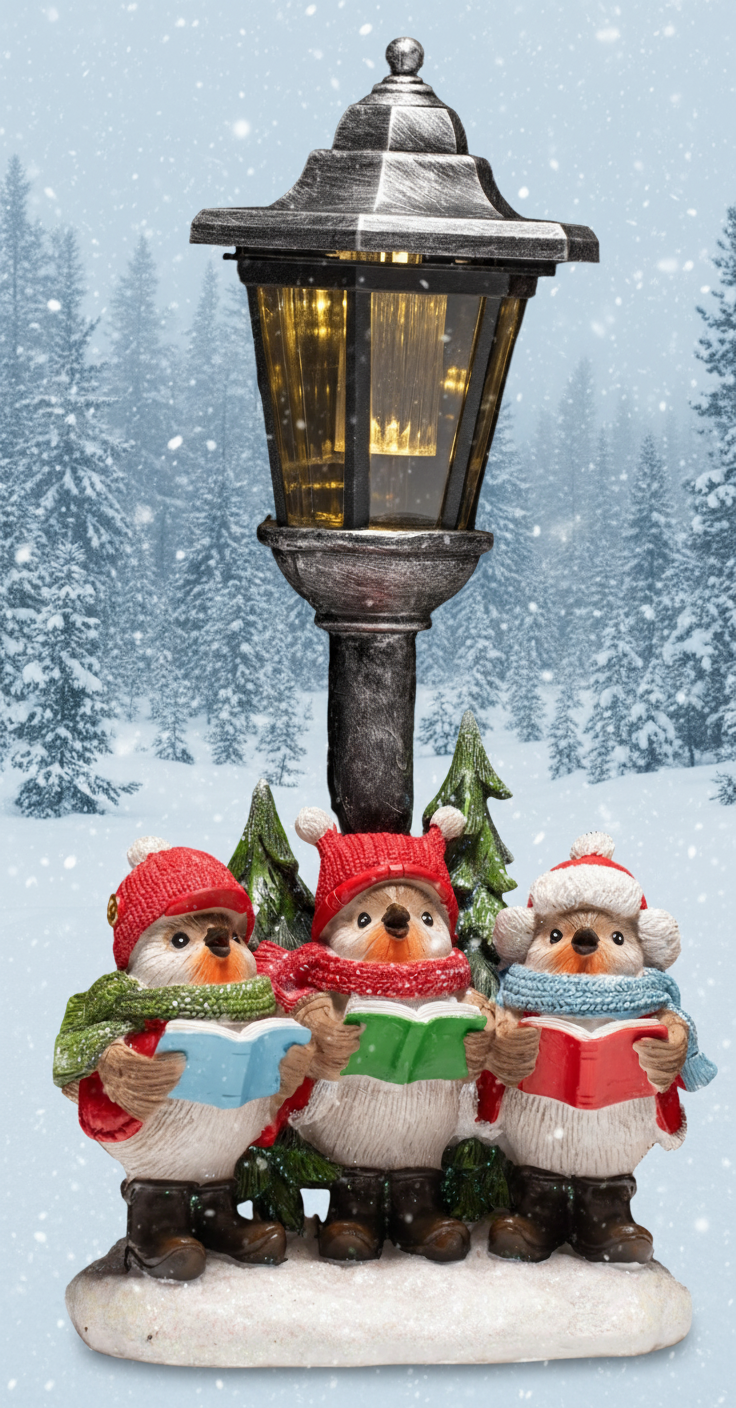 The Grange Interiors Christmas Robins under Lamp Post