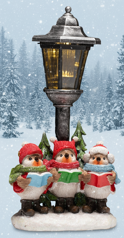 The Grange Interiors Christmas Robins under Lamp Post