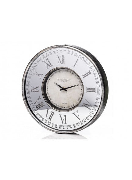 The Grange Interiors Metal Clock with Mirrored Effect