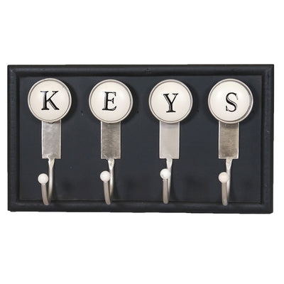 Fern Cottage Brass/Silver Key Hooks on Wood