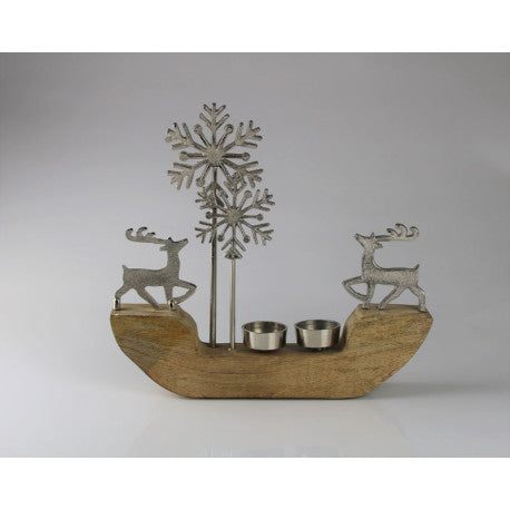 Reindeer & Snowflake Candle Holder