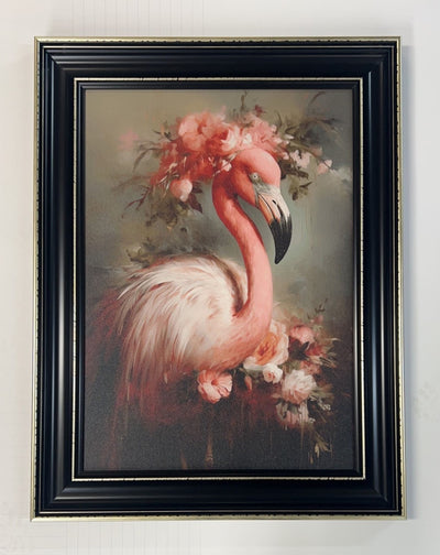 Framed Gel Print Picture - Floral Flamingo 1 & 2 **CLICK & COLLECT ONLY**