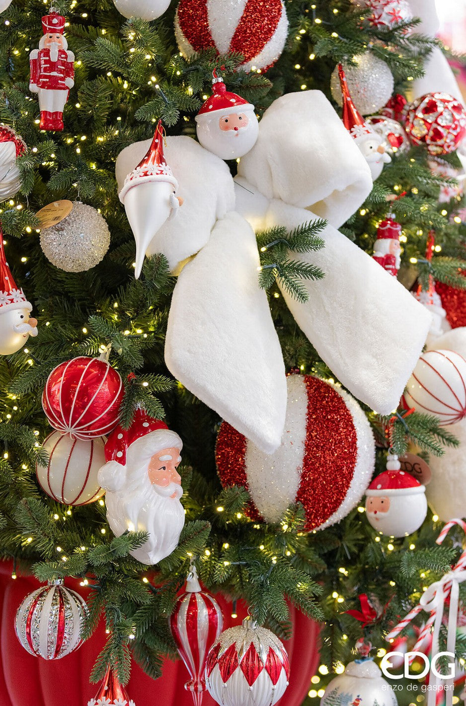 Christmas Bow - Fluffy White Large/Small