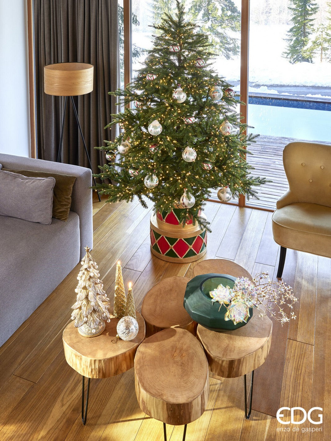 Glass Christmas Tree Hanging Decoration - Silver Frosted **Click  & Collect Only**