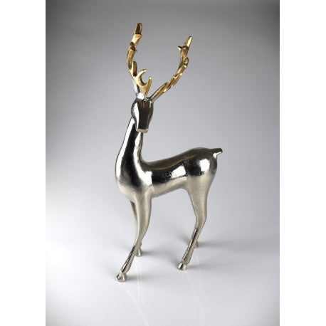 Silver & Gold Christmas Reindeer Figurine