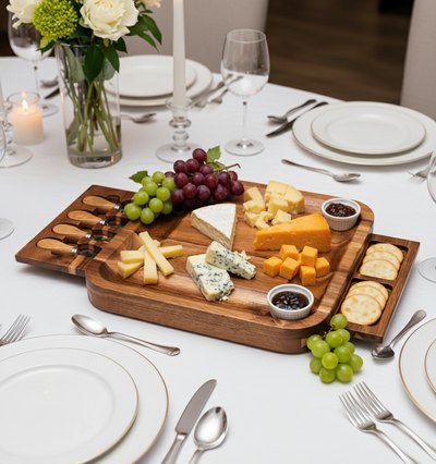 Newgrange Living Cheese Board - Square with 4 Knives