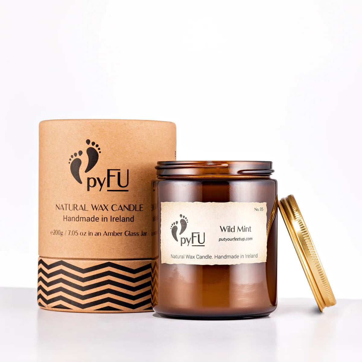 pyFU 200g Natural Wax Candle - Wild Mint