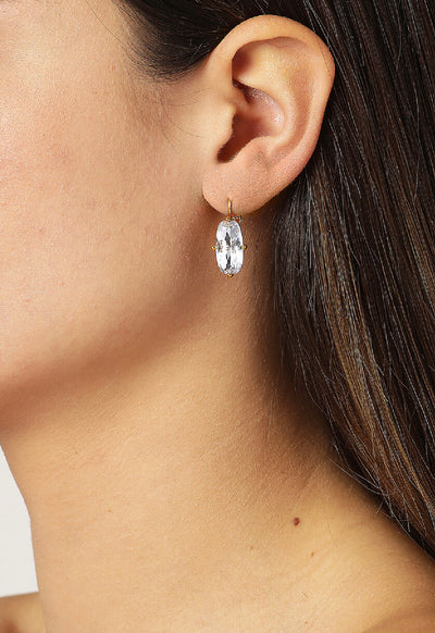 Dyrberg Kern Earrings - Barita Gold with Clear/Rose Crystal