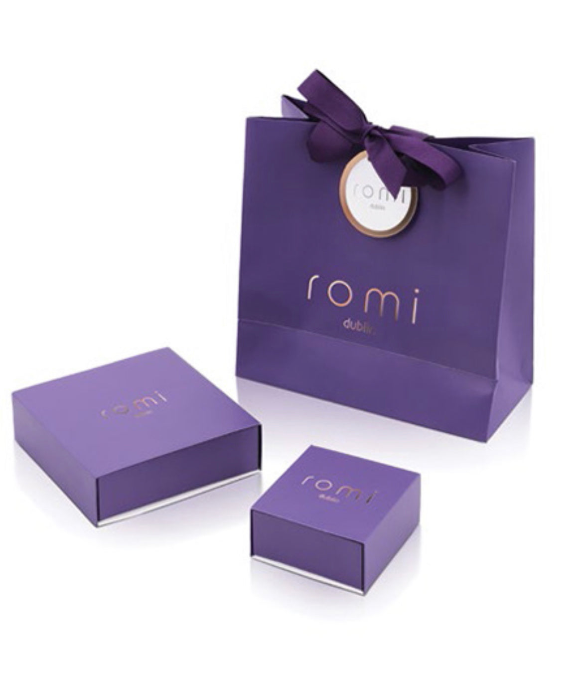 Romi Necklace - Purple Interlocking Pendant - Rose Gold/Silver/Gold Plated