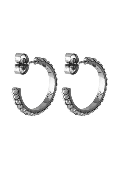 Dyrberg Kern Earrings - Hosta Clear Crystal Hoops