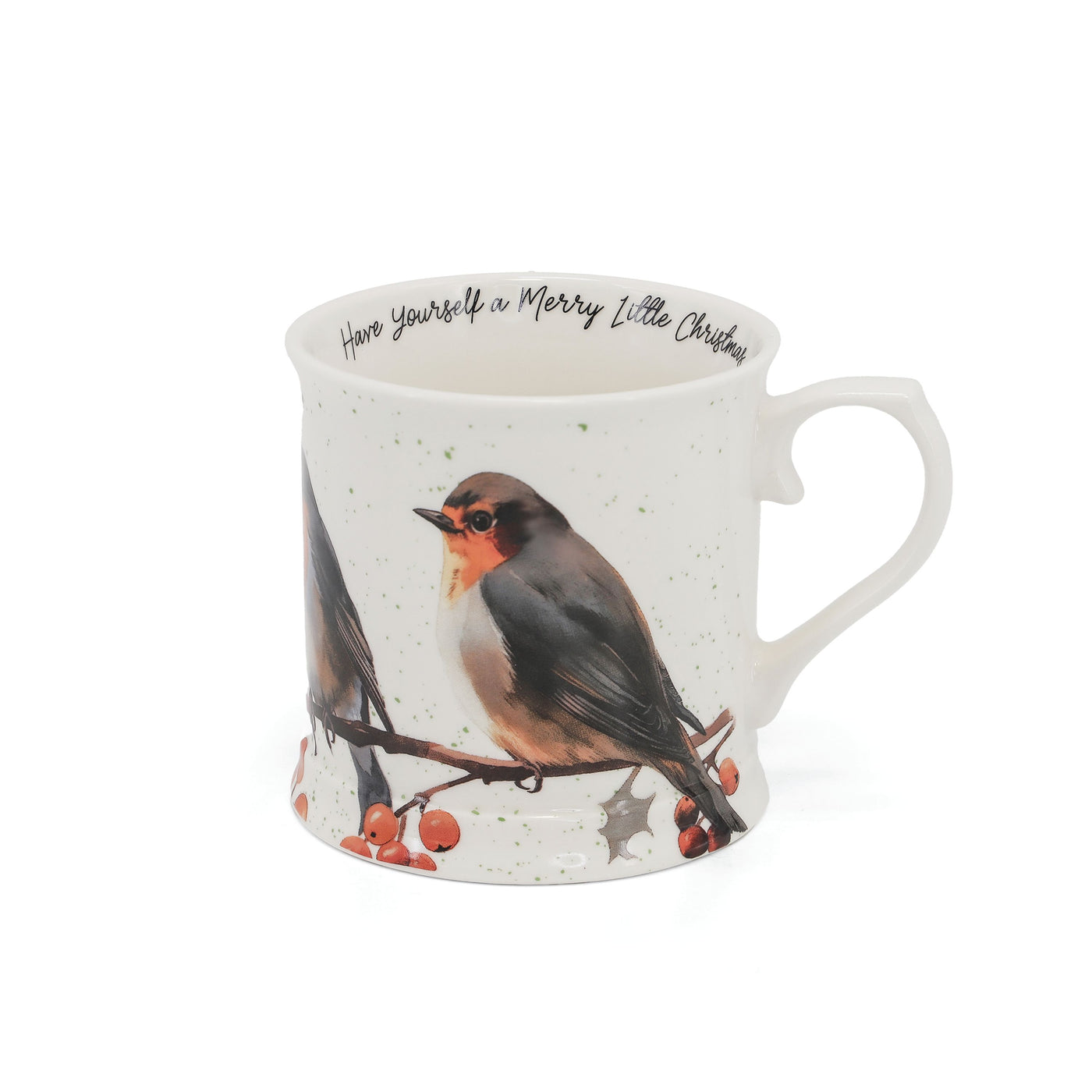 Tipperary Crystal Christmas Robins Mug - Set of 2