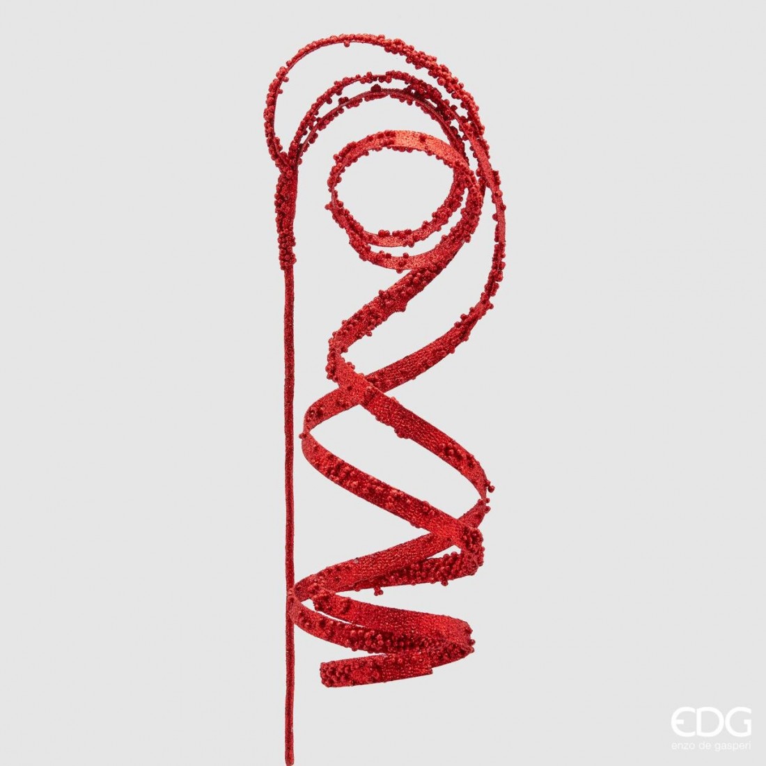 Christmas Floristry Stem - Glitter Christmas Swirl Branch