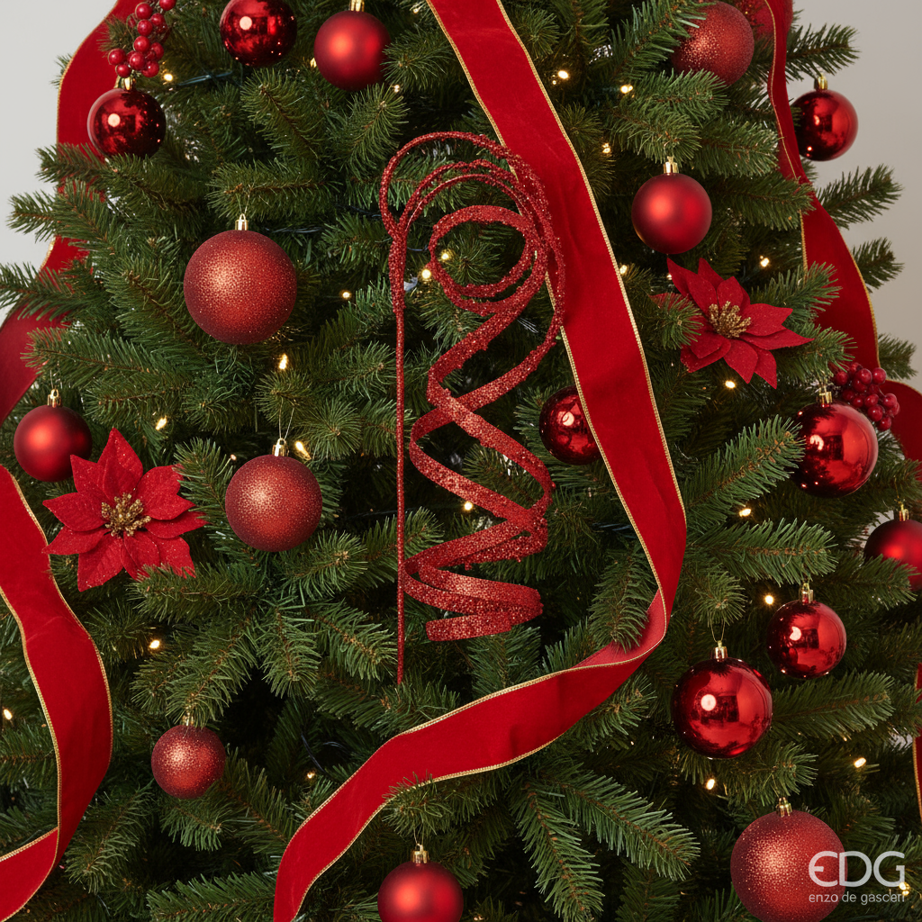 Christmas Floristry Stem - Glitter Christmas Swirl Branch