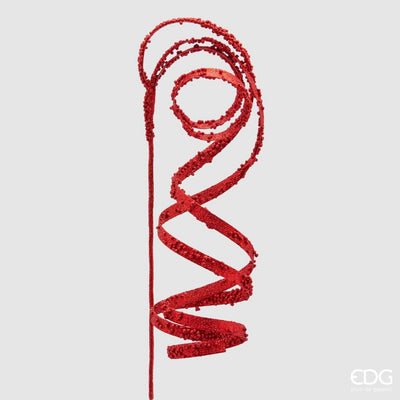 Christmas Floristry Stem - Glitter Christmas Swirl Branch